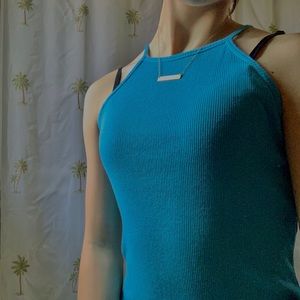 An adorable little blue halter top dress! 🦋🦕